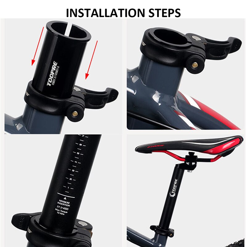 Bicycle Seat Post Tube Sleeve MTB Bike Seat Post Adapter Alloy SeatPost Tube Reducing Turn Sleeve Mountain Bicycle Cycling Parts