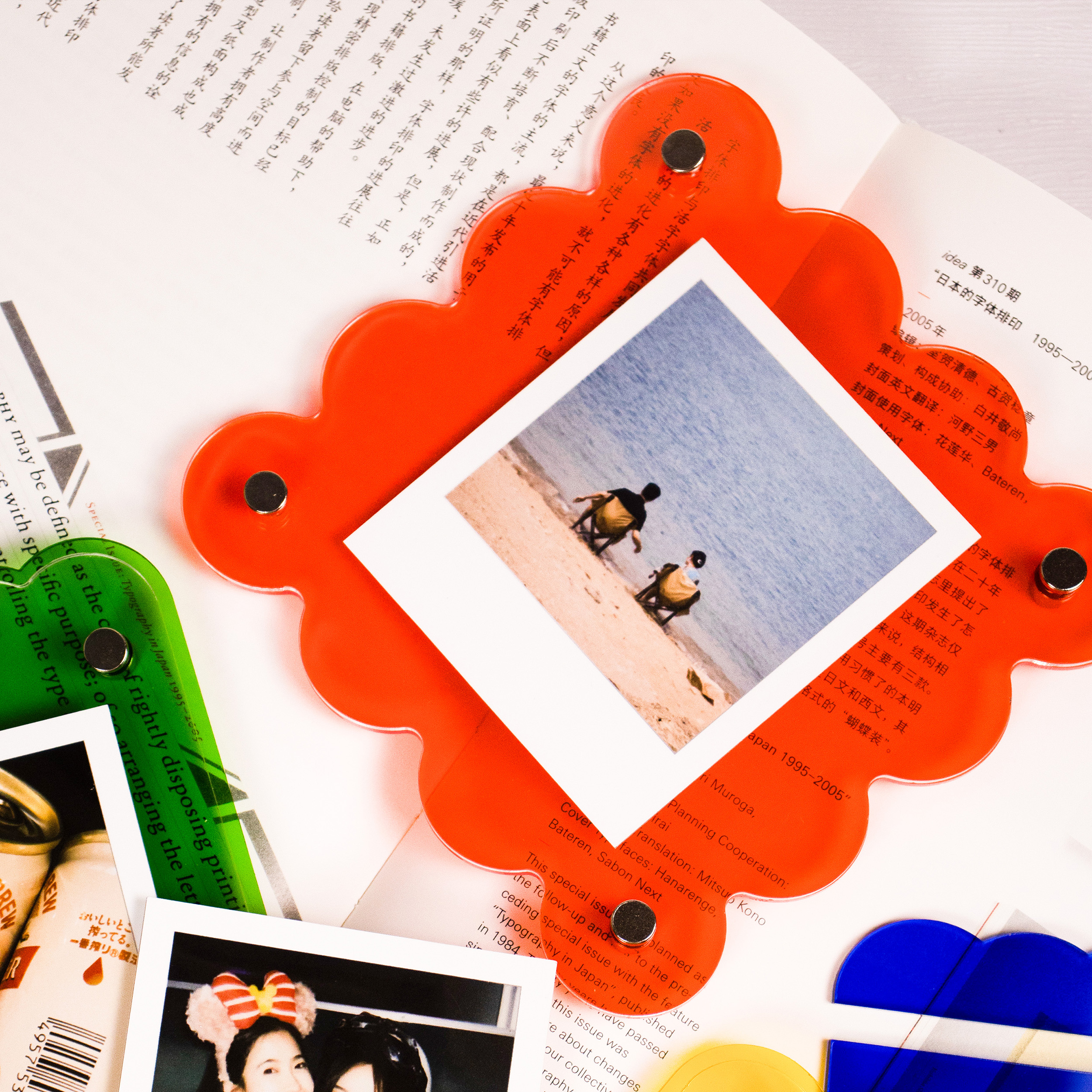 Acryl-Polaroid-Rahmen, doppelseitiger Polaroid-Rahmen für Fotos, transparenter Instax-Mini-Rahmen für Film, Fotos, Karten, Stempel,: 7 Zoll / Lila