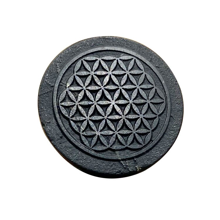 Shungite EMF Protection Cell Phone Sticker Anti EMF Stickers for Phone and Computer Round Dot EMF 5G Radiation Blocker Sticker: Flower of life
