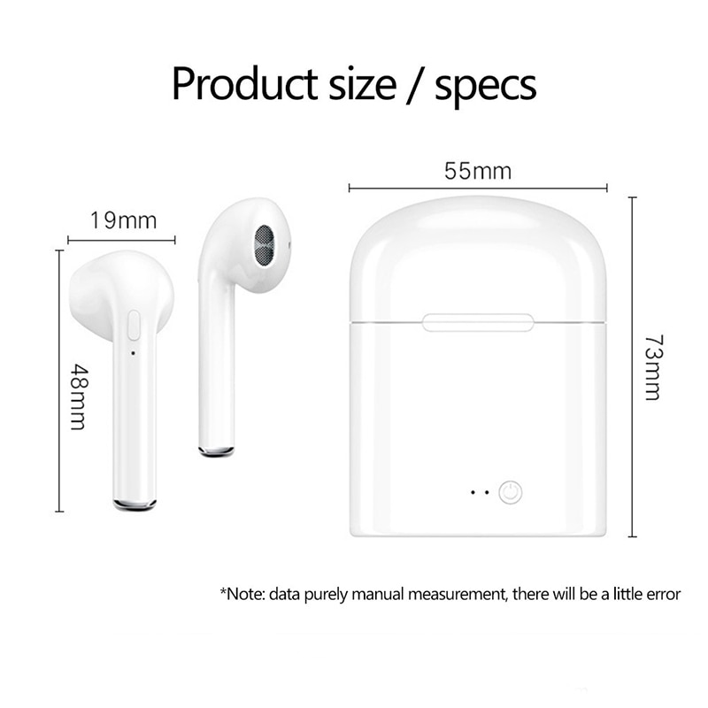 Popular I7tws Wireless Binaural Bluetooth Headset in Ear Earplugs I7 Invisible Mini One Piece