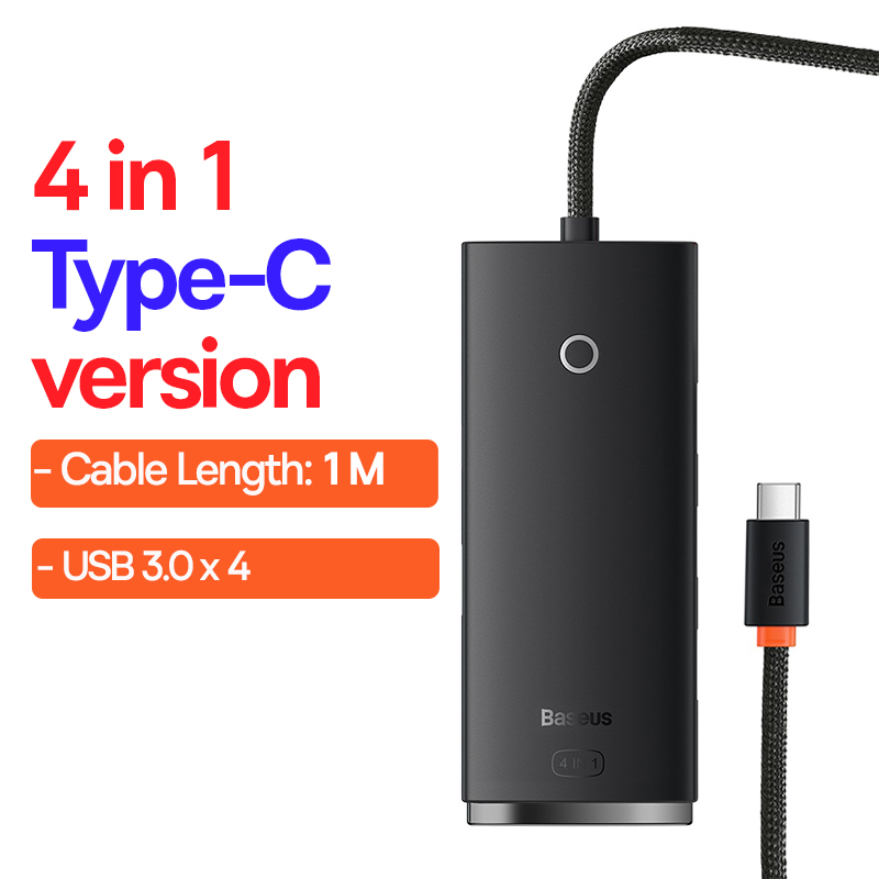 Baseus Usb Hub 4 In 1 Usb C Hub Usb Type C Naar Multi Usb 3.0 Adapter Voor Macbook Pro air Huawei Mate 30 USB-C 3.0 Splitter