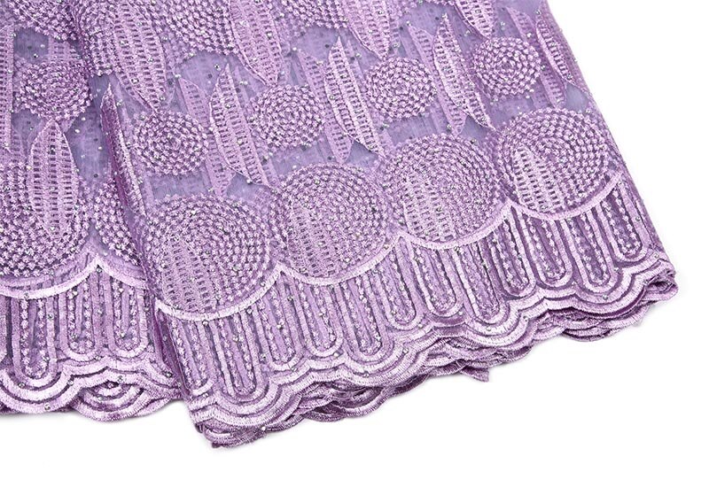 African mesh lace fabric French embroidered tulle lace fabric with stone Nigerian mesh lace fabric for wedding
