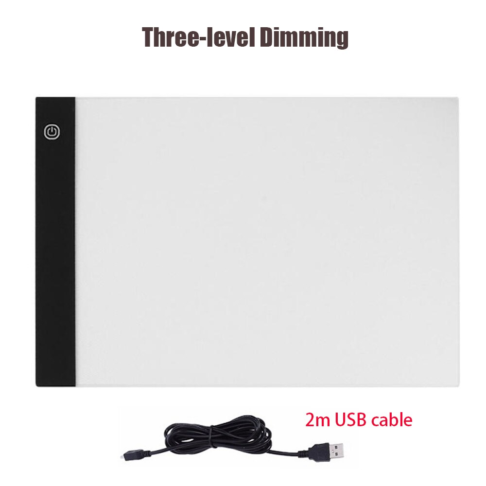 Ultra Thin A4LED Light Pad Artist Light Box Table Tracing Drawing Board Pad Diamond Painting Embroidery Tools dibujo profesional: Three-level dimming
