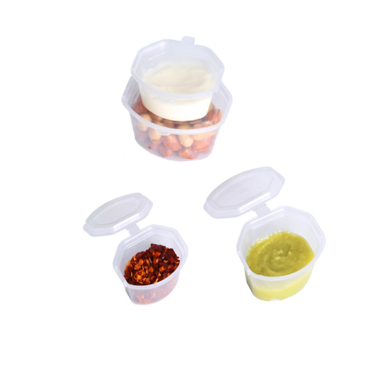 25 stk. bærbare engangsplastiksaucekopper til opbevaring af mad, klare æsker med låg, klar mad, lille sovs, 25ml/50ml/75ml stk.