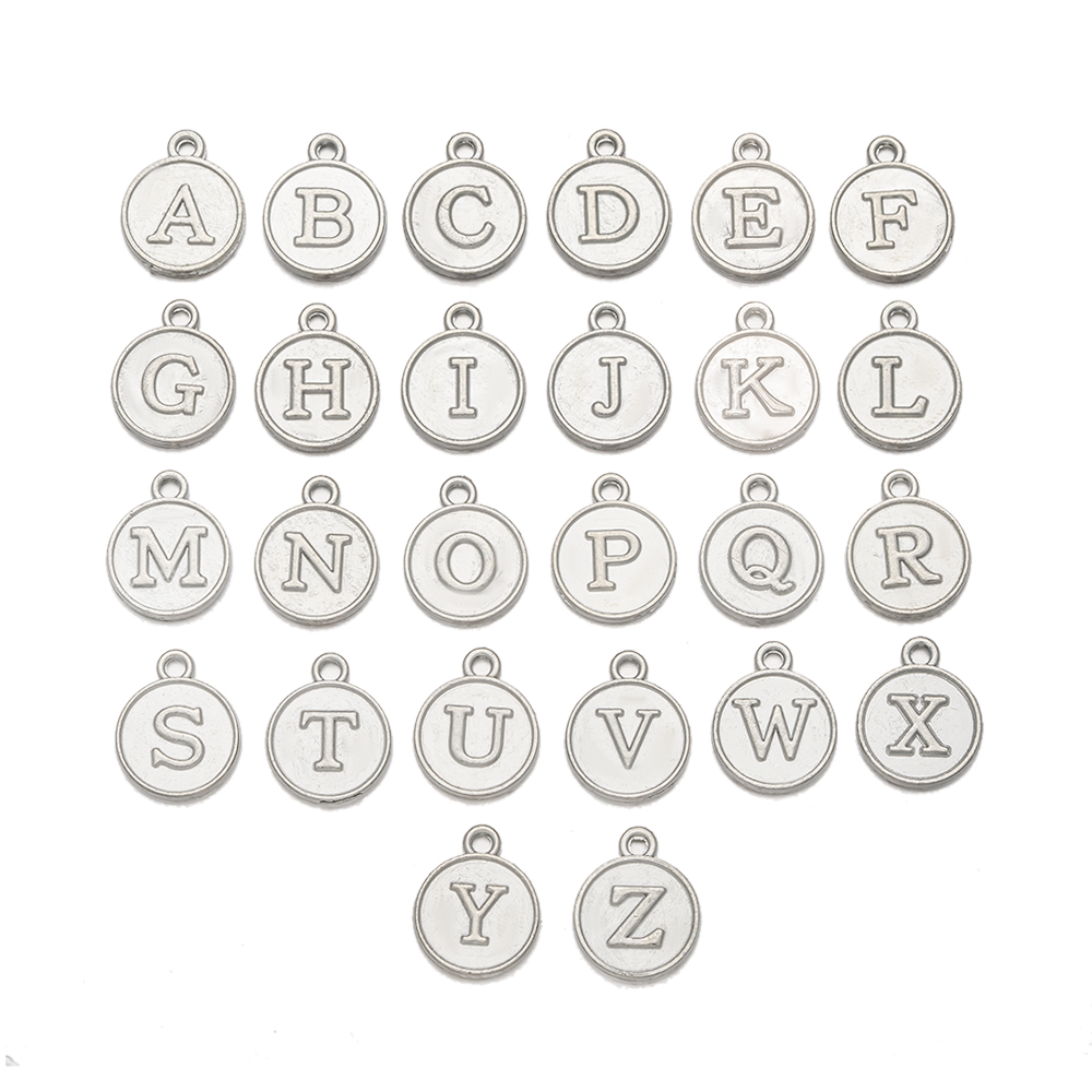 Juego de colgantes con letras del alfabeto de A-Z para mujer, pulsera y pendientes hechos a mano, accesorios para hacer joyas, suministros, 12mm, 1 Juego: Verde