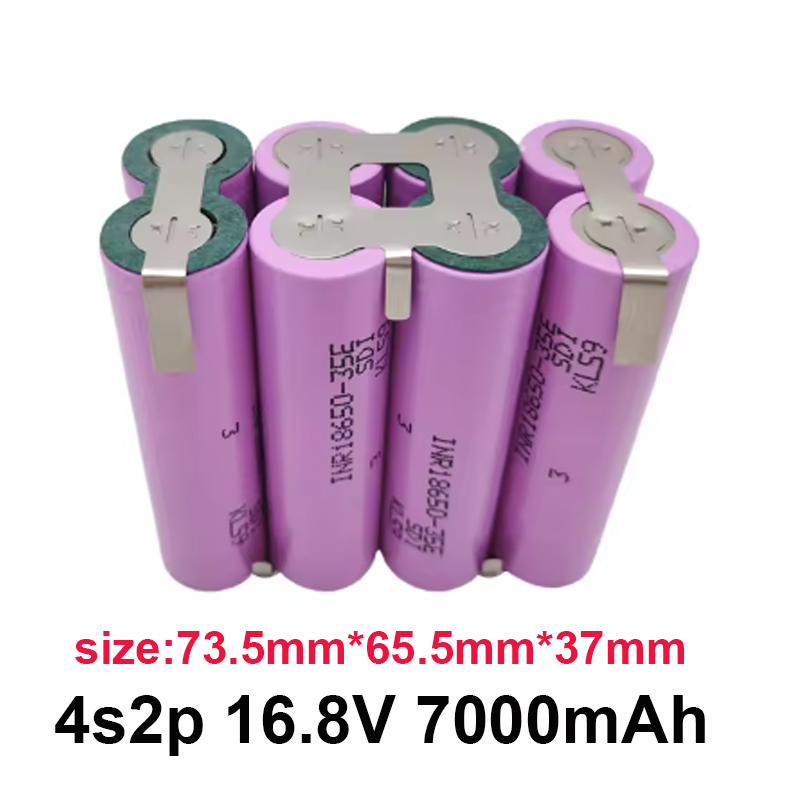 Customized5S2P 5S3P 5S4P 6S2P 8.4V 3.7V 10.8V 16.8V 18V 25.2V 18650 35E Battery Pack 3500mAh for Screwdriver Electric Drill Cell: Brown