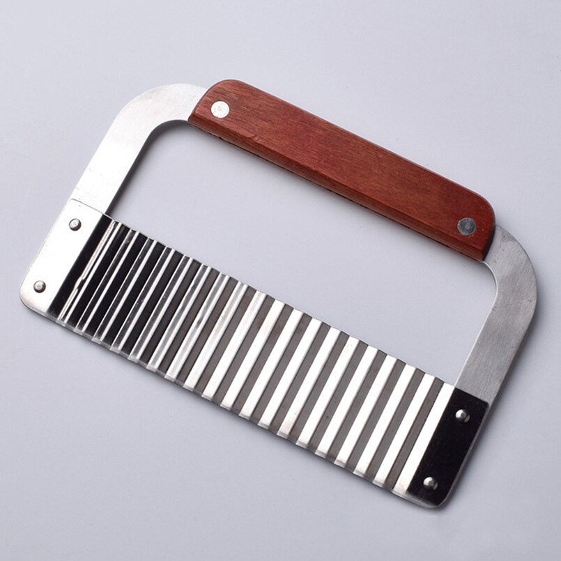 1PC French Fry Cutter Crinkle Potato Slicer Serrated Blade Stainless Steel Carrot Cucumber Handmade Wave Knife Noodles Chopper