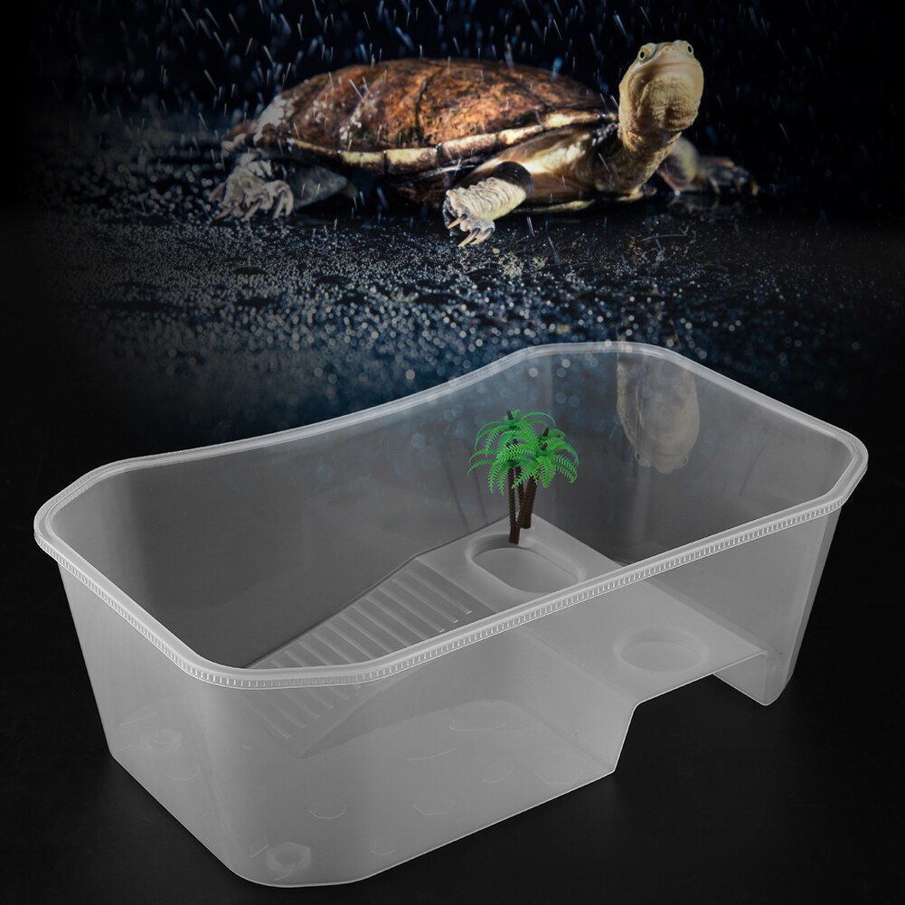 Tanque de peces portátil de plástico abierto para acuario, caja de cría de tortugas, filtro desmontable, caja de apoyo para tortugas, Reptiles y lagartijas