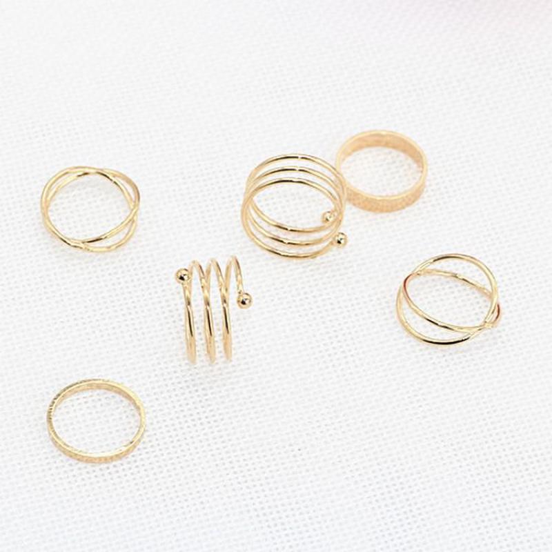 6 Stks/set Mode Punk Stapelbaar Midi Ring Sets Voor Vrouwen Bagues Ensemble Bijoux Zomer Boho Sieraden Anillos Mujer