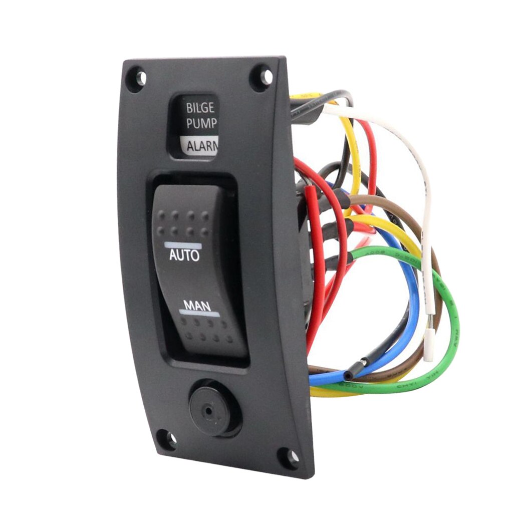 12V Waterproof Marine Boat Bilge Alarm Pump Panel Switch Plate Automatic Manual