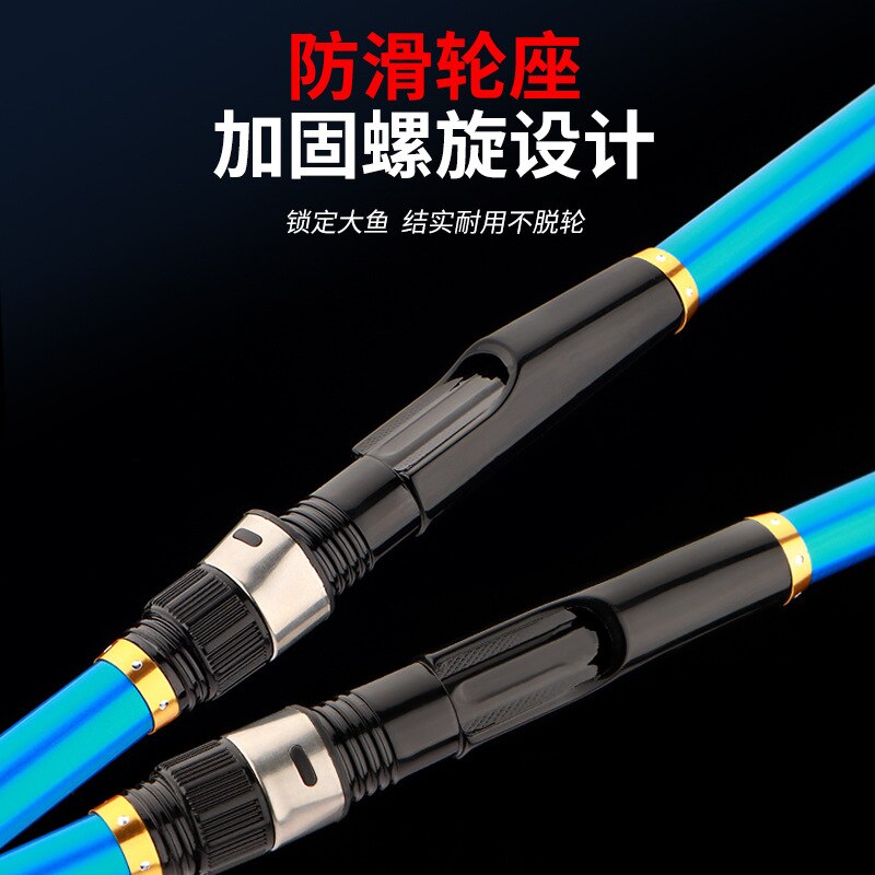 Carbon Blue Spinning Sea Pole Reel Combo 3.6M 4.2M 4.5M Big Guide Ring Slip Floating Fishing Rod Far Cast Multi-purpose Boat Rod