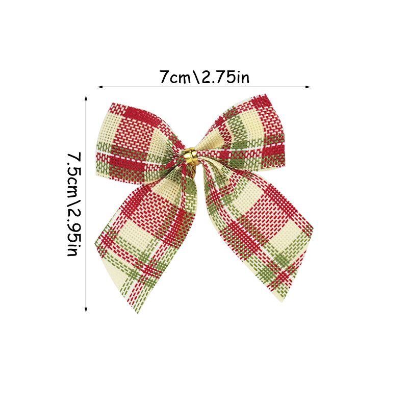 10/20Pcs Christmas Bows Tie Decoration Red Green Bow-knot Merry Christmas Tree Decor Pendant Year Navidad: L / DARK GRAY