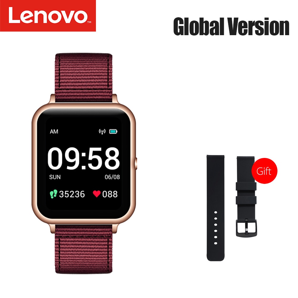 Lenovo S2 Smart Horloge 1.4 "240X240 Fitness Tracker Calorie Stappenteller Slaap Hartslagmeter Smartwatch Mannen Vrouwen Band: Goud