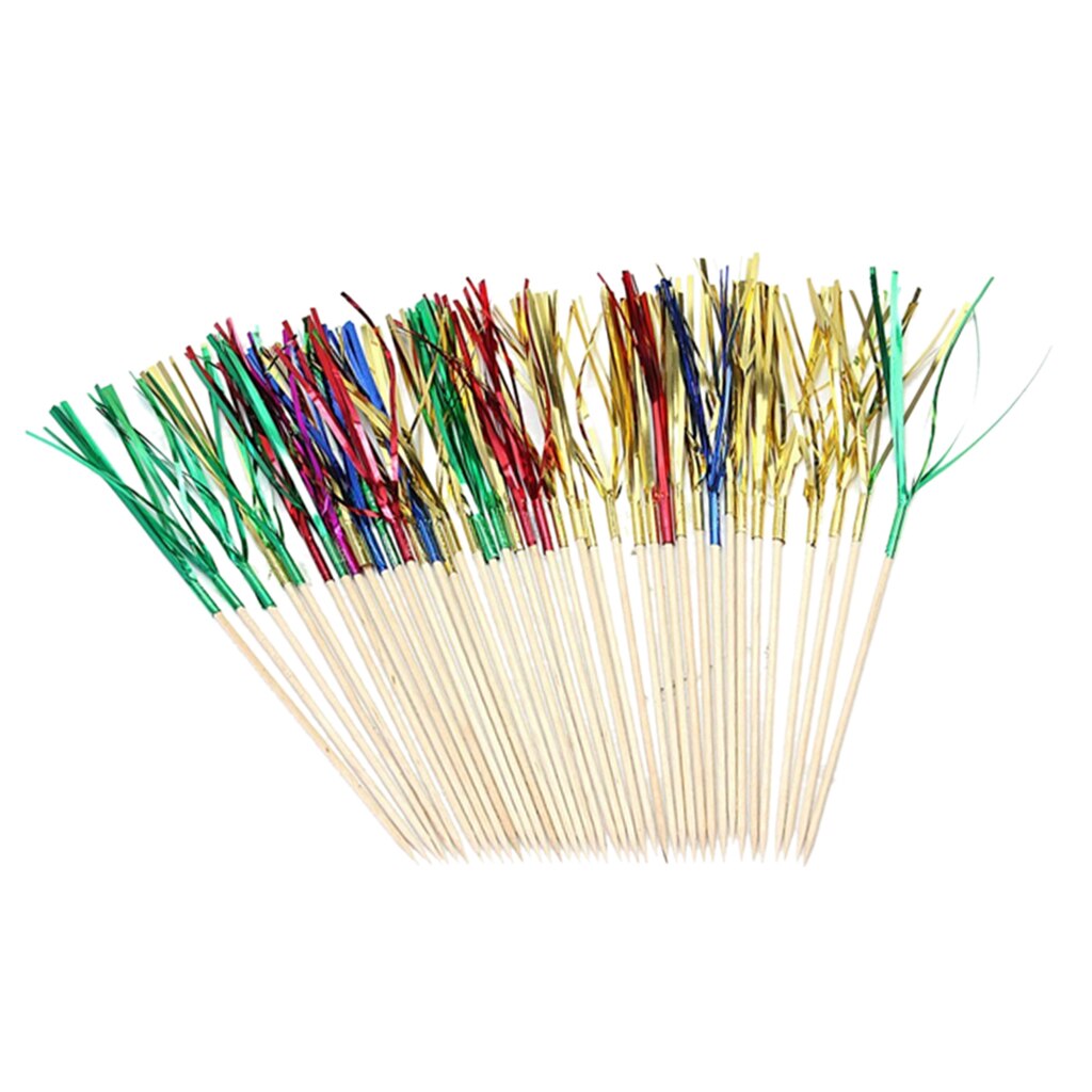 50 Stuks Handgemaakte 6 ''Kleurrijke Cocktail Sticks Sandwich Fruit Tandenstokers Cocktail Picks Feestartikelen