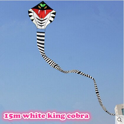 Outdoor Fun Sport 15 M Wit Lange Slang Vliegers/Power Cobra Kite Met Handvat Lijn Goede vliegende Of Speelgoed