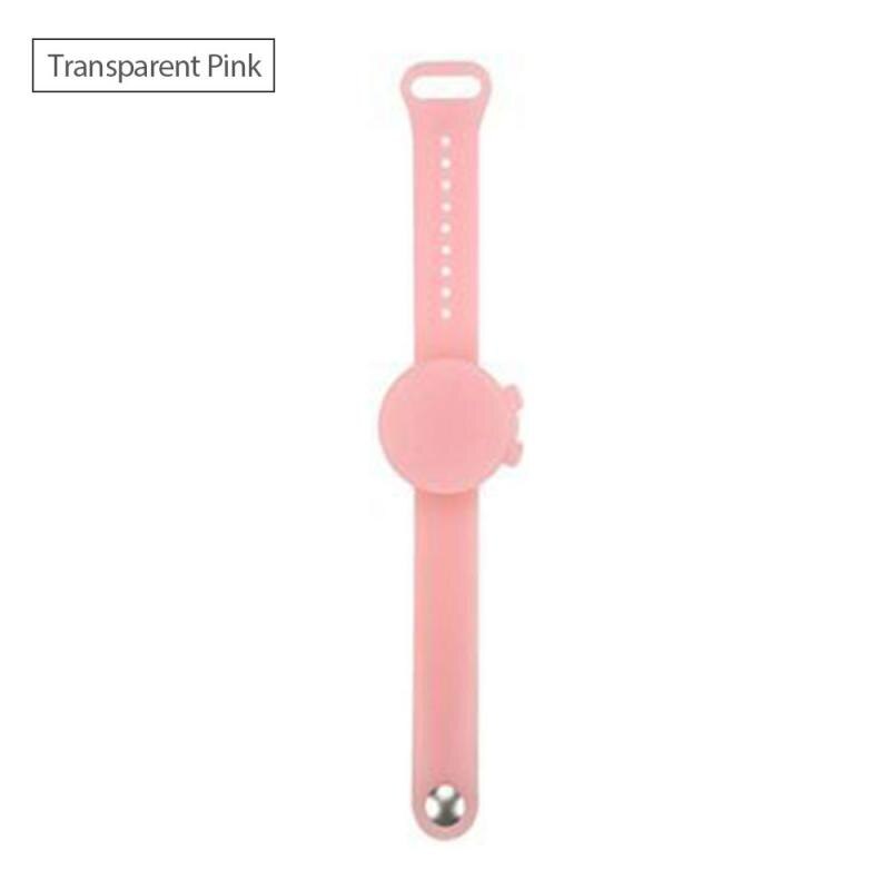 Bracelet en Silicone distributeur de désinfectant pour les mains, sous-emballage, pompe distributrice de désinfectant pour les mains: Transparent pink