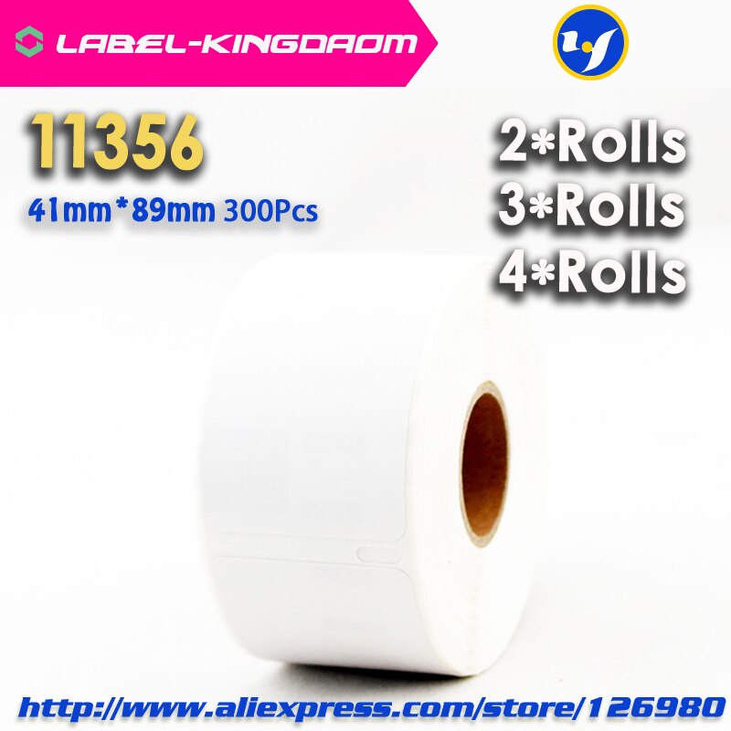 2/3/4 Rolls Dymo Compatible 11356 Label 41mm*89mm 300Pcs Compatible for LabelWriter 400 450 450Turbo Printer