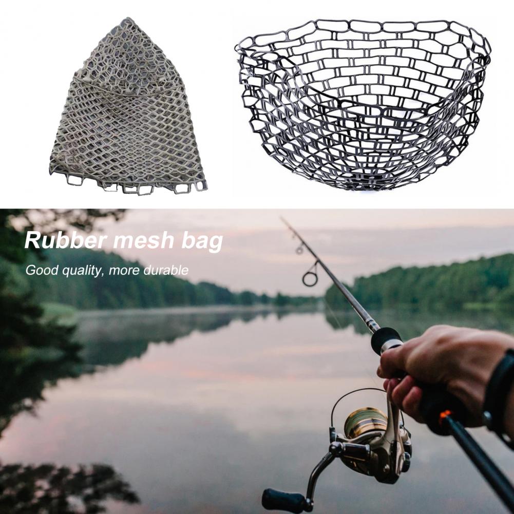 Practical Fish Landing Net Reusable Ultralight Rubber Good Toughness Fish Landing Net