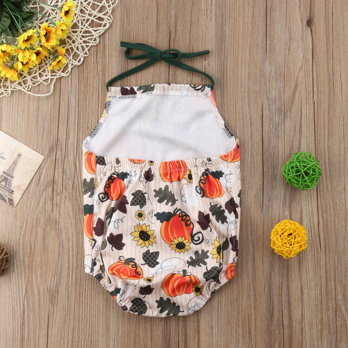 Citgeett Sommer 0-24M Säuglings Baby Baby Mädchen Junge Halloween Overall Sleeveless Kürbis Striped Halter Backless Overall Romper