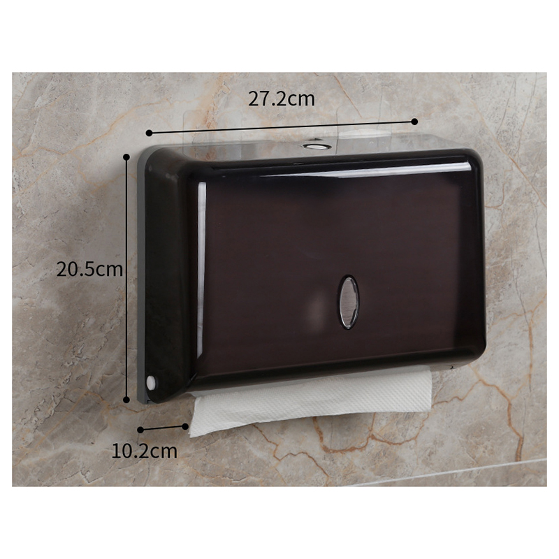 Wall-Mounted Paper Towel Holder Non-Perforated Towel Dispenser Tissue Box for Kitchen Toilet Bathroom Paper Towel Holder: black