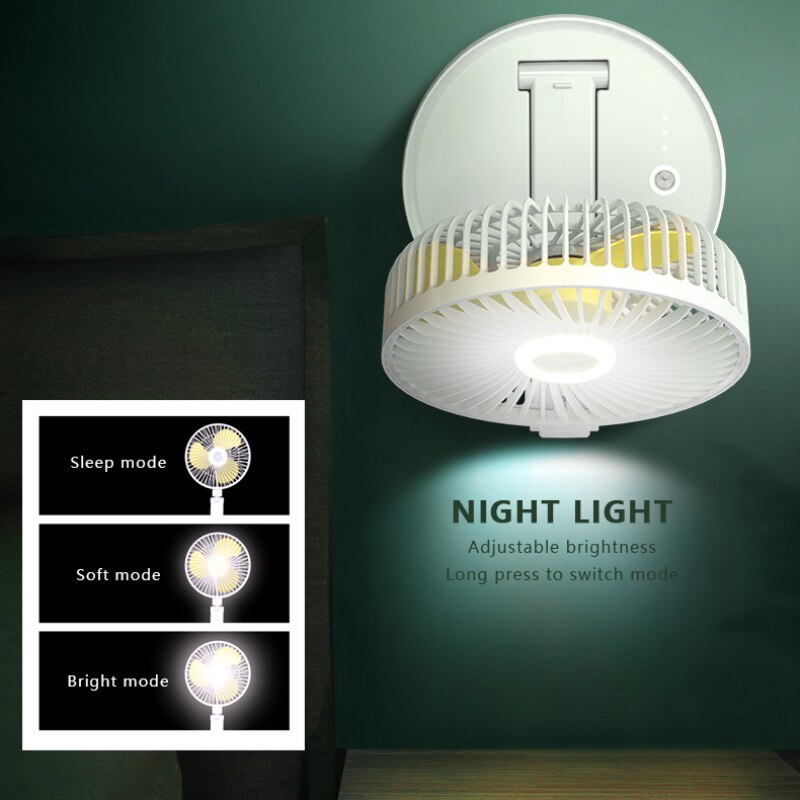 2600mAh/5200mAh Mini Portable Folding Table Lamp Fan USB Charging Table Light Fan Three Gears Wind Telescopic Fan