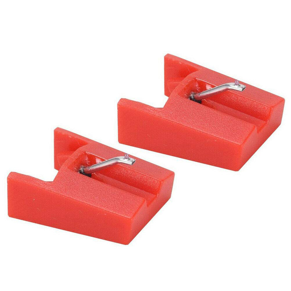 Plattenspieler Nadel Saphir Gekippt Keramik Nadel Stift Spitze Ersatz für Plattenspieler Phonography Kompatibel mit Crosley: rot  Pack von 2