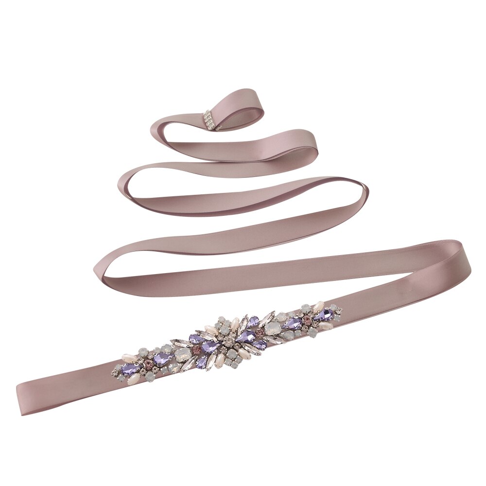 Trixy  s451 ursnygga bröllopsbälte skärp dam strass bälte brud skärp bälte kristall bälte diamant bälten för bröllop tillbehör: Antika voilet