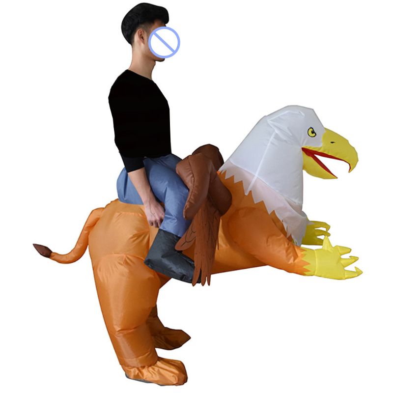 3D Riding Inflatable Animal Costume Adults Funny Blow up Outfit Halloween Dress H55B