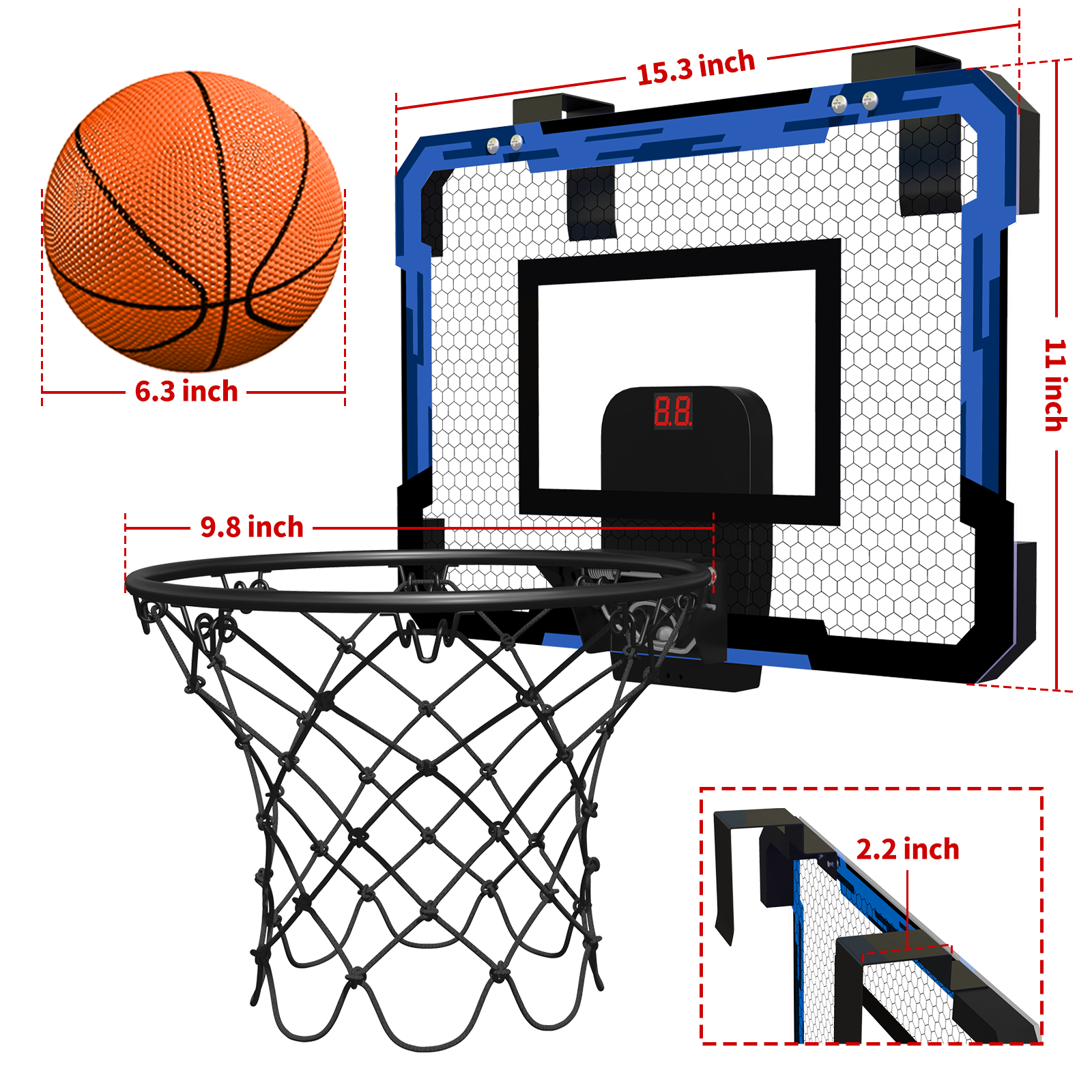 Sportspielzeug für Kinder, Basketballbälle, Spielzeug für Jungen und Mädchen ab 3 Jahren, Wandtyp, faltbarer Basketballkorb, Überwurf, Outdoor-Indoor-Spiele