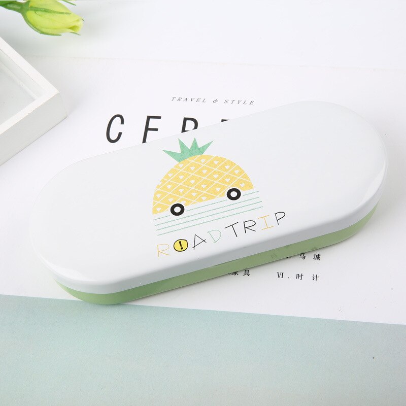 Étui lunettes chat de dessin animé | Étui de lunettes de rigide, mignon, protection des lunettes, boîte de protection pour les filles, modèle: pineapple
