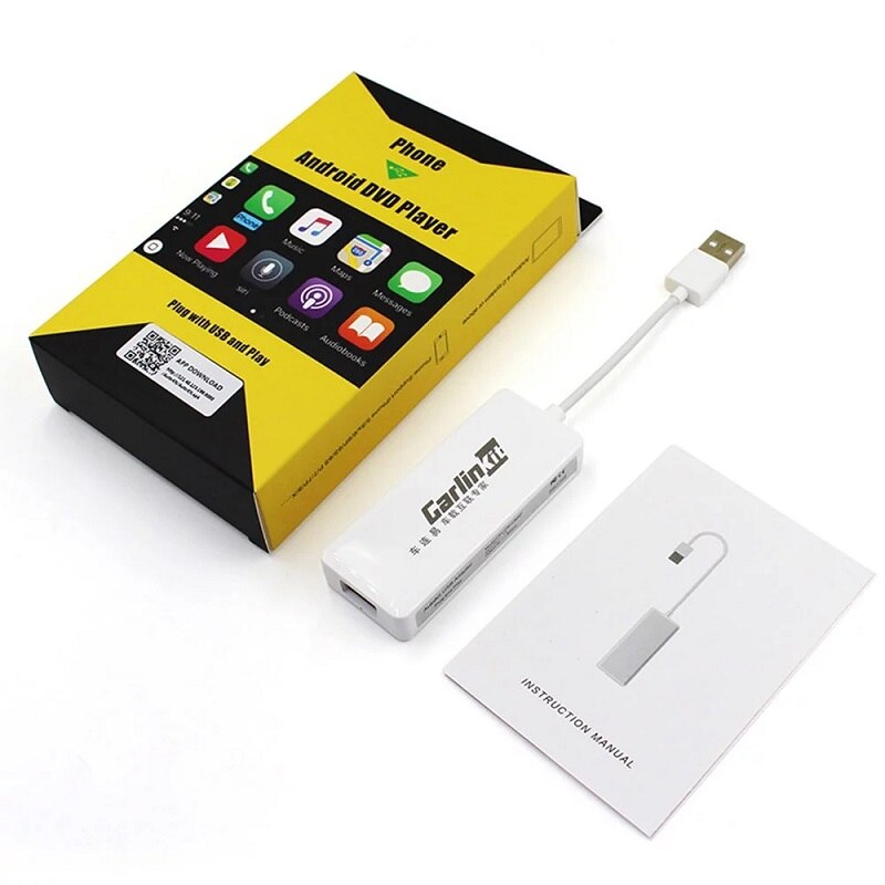 Carlinkit usb kablet smart auto carplay dongle til android bilnavigasjon til eple carplay modul smart telefon carplay adapter: Hvit
