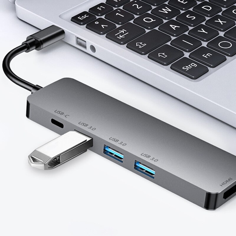 Type-C USB Hub Five-In-One USB-C to HDMI HD 4K 30Hz Expander Adapter PD Fast Charge USB3.0 Docking Station