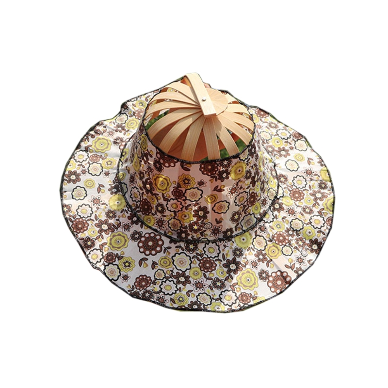 Hat for Traveling Adjustable Hat to Handheld Folding Fan Foldable Bamboo Hat and Fan Summer Beach Foldable Hat and Fan Au17 21: 2