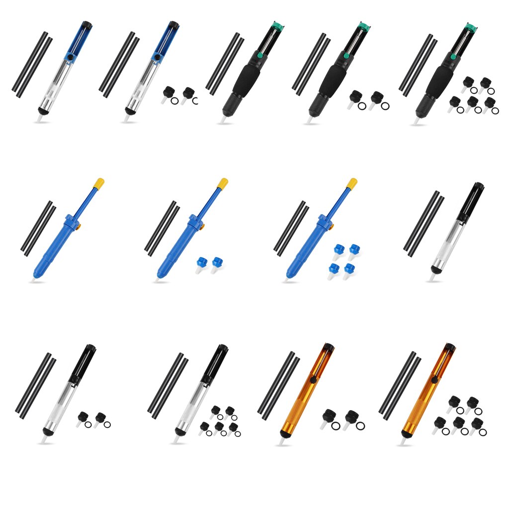 Solder Sucker Soldering Iron Suction Pump Remover Press Removal Pen Househole Work Tool with Replacement Nozzles