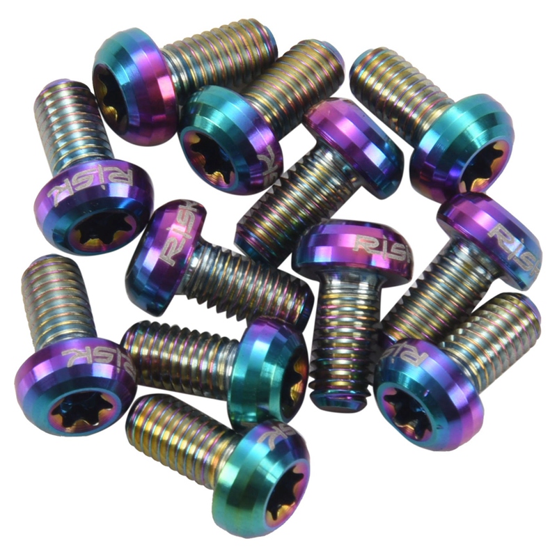 RISK 12pcs M5x10mm T25 Ti Disc Brake Rotor Bolts f... – Grandado