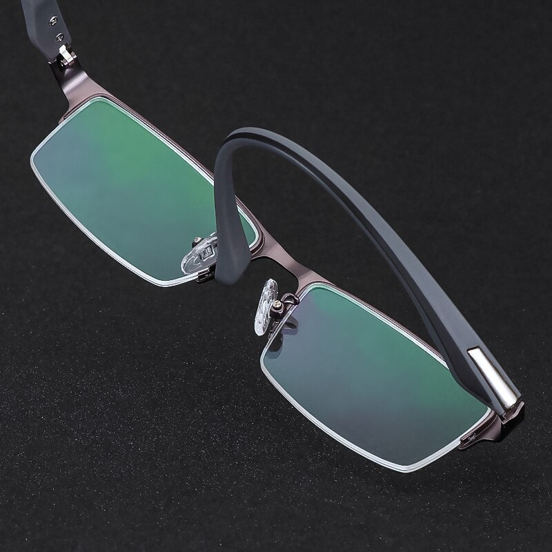 Anti-blue Light Myopia Glasses Optical Men's Student Finished Myopia Glasses Prescription Glasses Frame Half-frame -1.0 -4.0