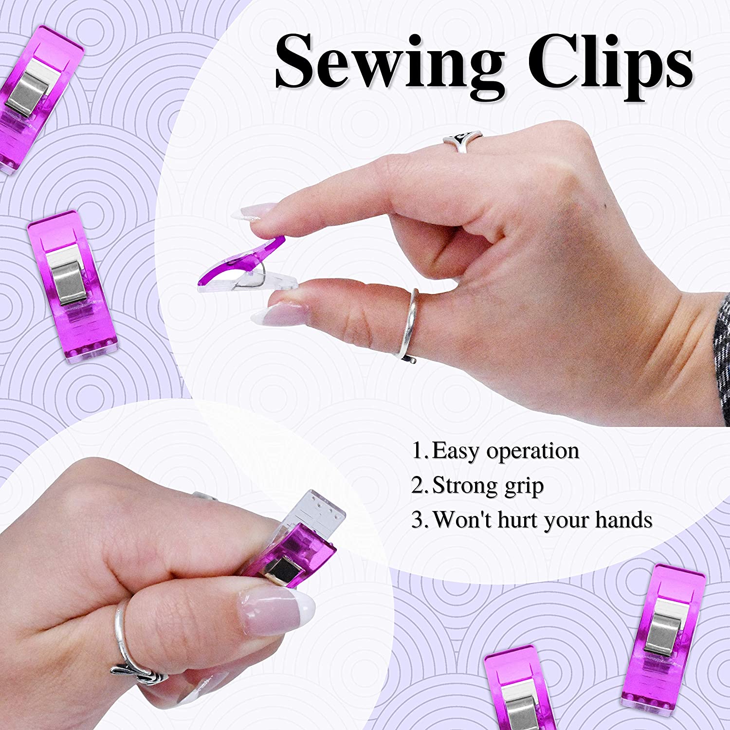 Clips de costura de plástico multiusos, pinzas para manualidades de tela, para acolchar, coser, encuadernar, tejer, 20/50 piezas