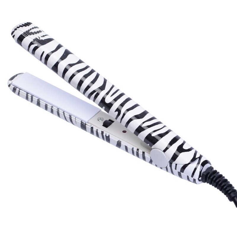 Mini plancha de pelo electrónica de cerámica, plancha Chapinha, planchas onduladas, herramientas de estilismo, 220V: white zebra