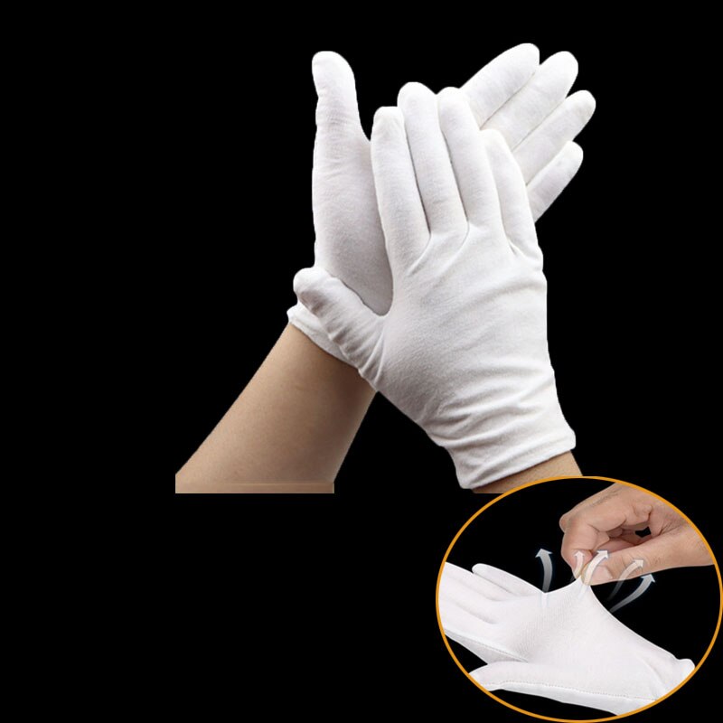5/12 Pairs/Tas 1 Pack Witte Katoenen Handschoenen Werk Voor Droge Handen Handling Film Handschoenen Ceremoniële Inspectie Handschoenen Ceremoniële handschoenen