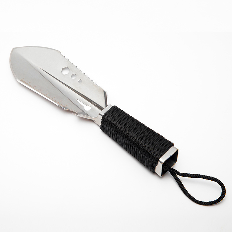 Pelle multifonctionnelle pour l'extérieur, petite pelle à main Portable, survie Camping randonnée équipement de voyage, outil de jardin: Black