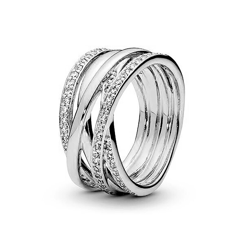 Buipoey Brilliant Gepolijst Lijn Ring Stapelbaar Paar Liefhebbers Vrouwelijke Voor Vrouwen Actief Fabriek Sieraden: 7 / Silver