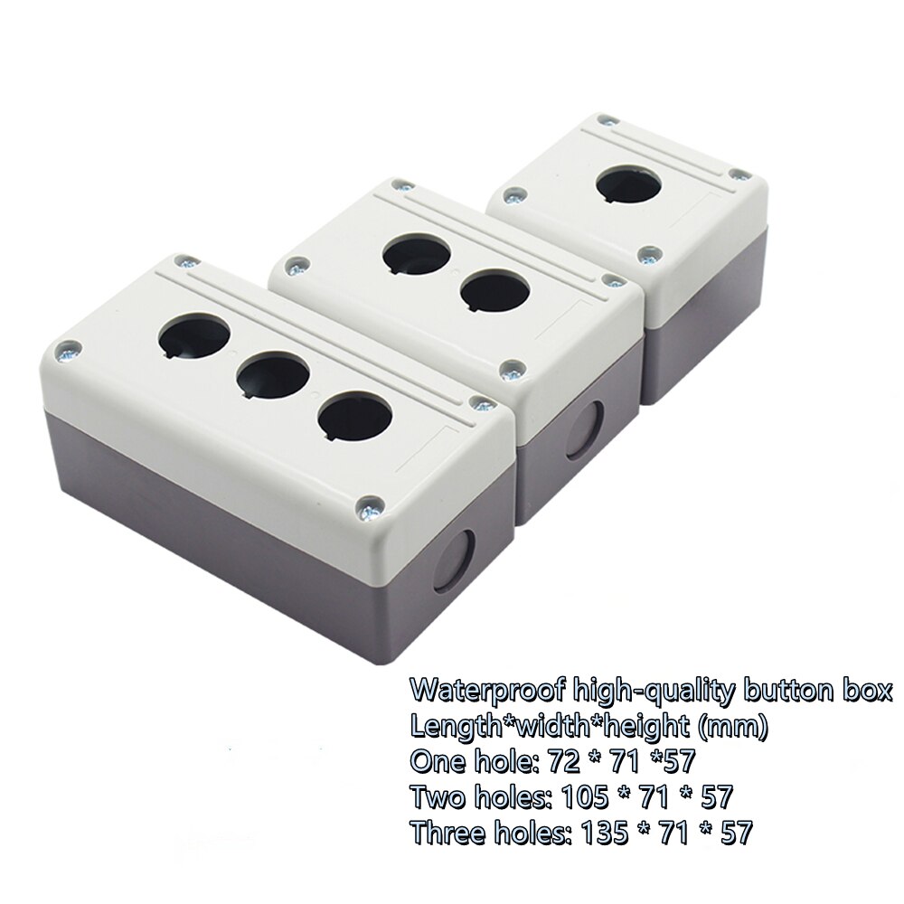 Caja de botón a prueba de agua, interruptor de caja de control, cassette/orificio de montaje de 22mm, 1 Uds.: waterproof white