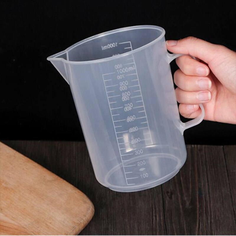 500ml/1000ml Clear Plastic Graduated Measuring Cup for Baking Beaker Liquid Measure JugCup Container
