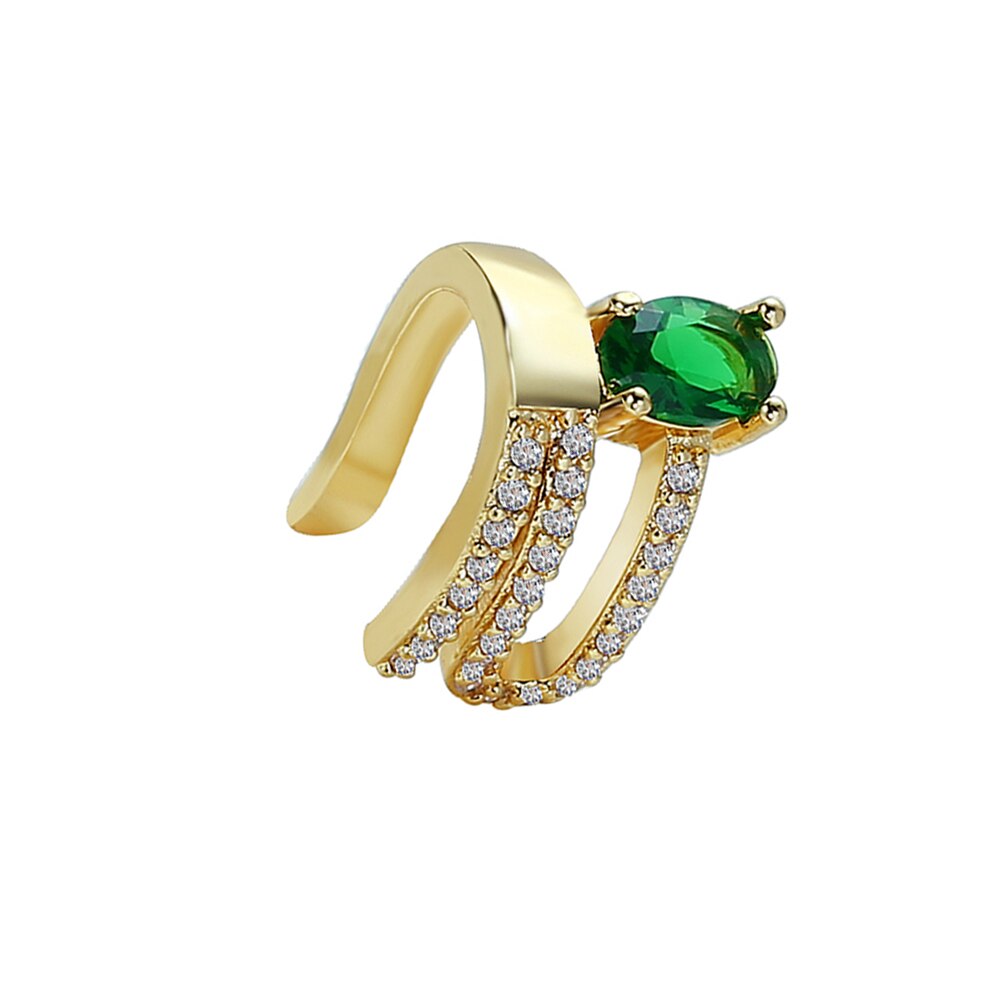 Gold Ear Cuff Cross Clip Earrings For Women Geometric C Shape Micro Pave Zircon Earrings Without Piercing Earcuff: 7