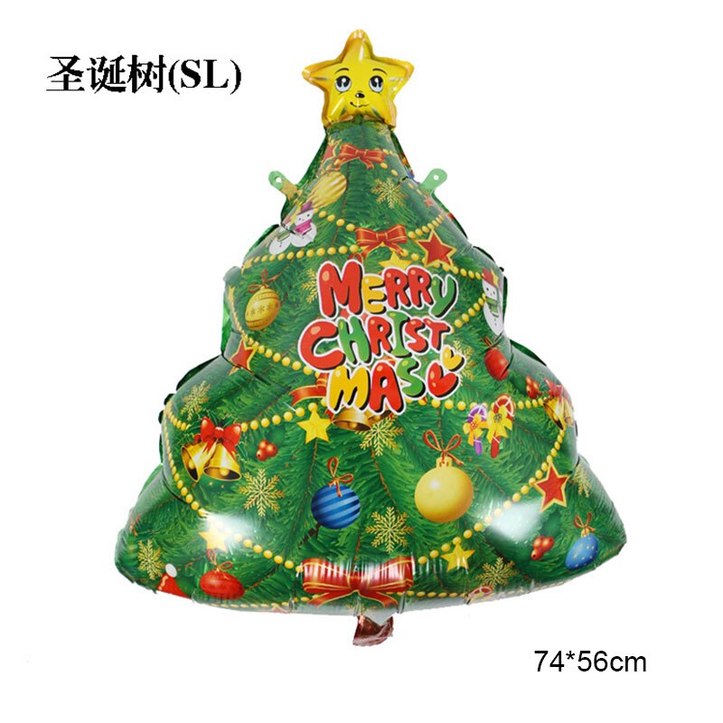 Dejlig tegneserie jul snemand julemanden folie ballon julepynt til hjemmet snefnug juletræsfolie balon: Juletræ