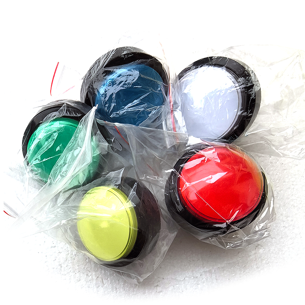 60mm runde, konvexe LED-beleuchtete drucktaster mit  dc5v/12v glühbirnen für Arkade-spielautomaten (kranbasketball-verkaufsautomaten)