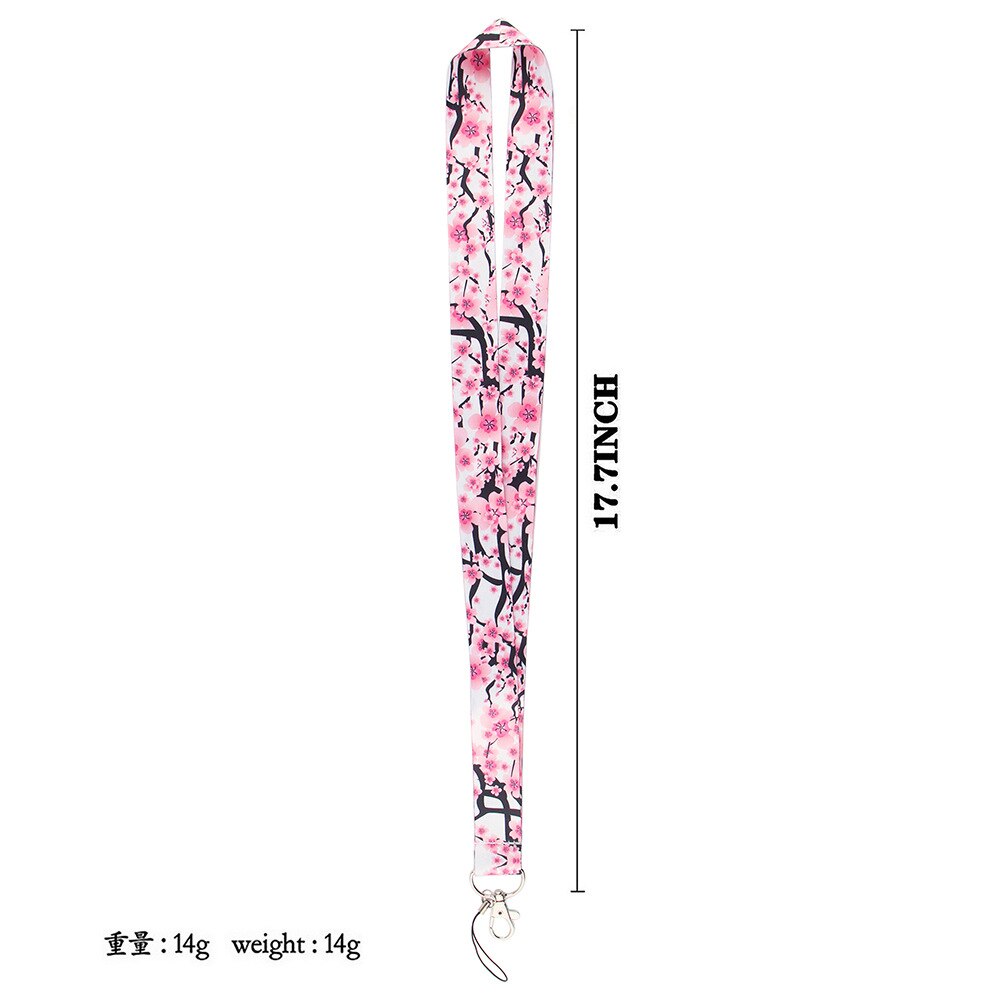 Lanière porte-clé USB à fleurs roses pour téléphone portable, porte-Badge, carte d&#39;identité, cordon, accessoires, ruban