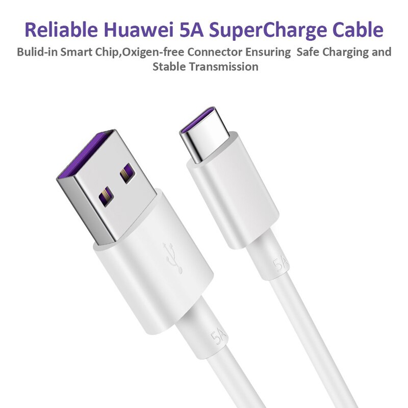 USB 5A Type C Cable For Huawei P30 P20 Pro lite Mate20 10 Pro P10 Plus USB 3.1 Type-C Original Supercharge Super Charger Cable