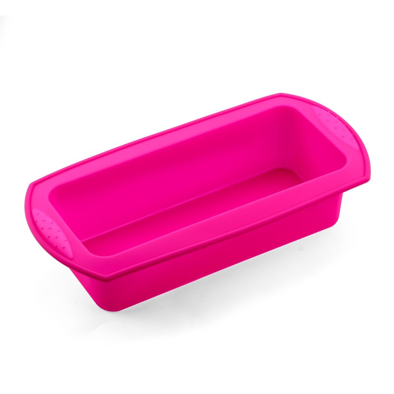 Rektangulär silikonform bakningsverktyg godis toast mögel påskbröd bakverktyg diy kök levererar tårta bakeware pan: Rosa