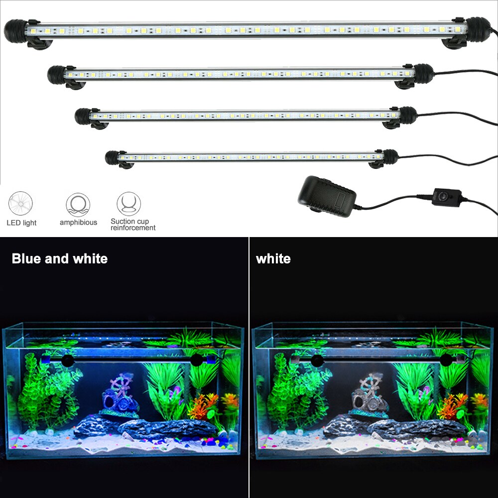 Aquário luz led à prova dwaterproof água tanque de peixes luz subaquática lâmpada de peixes aquários decoração iluminação planta lâmpada 19-49cm 220v energia da ue # t
